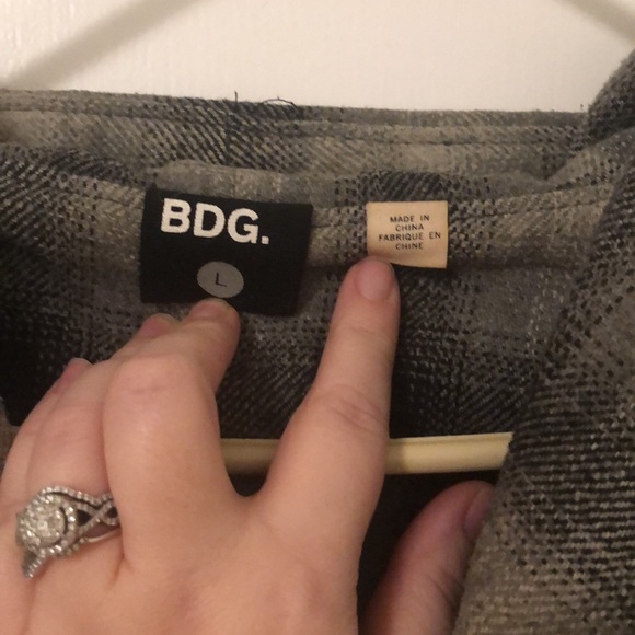 Wool plaid single breasted pea coat - Picture 3 of 8